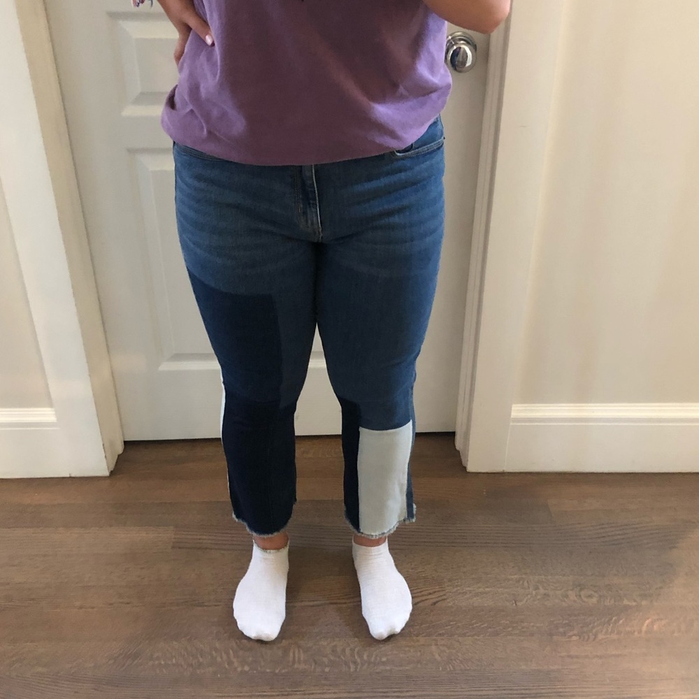 Color block jeans